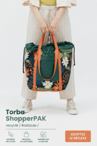Torba shopper en toile recyclée, accessoire tendance pour une consommation éco-responsable.