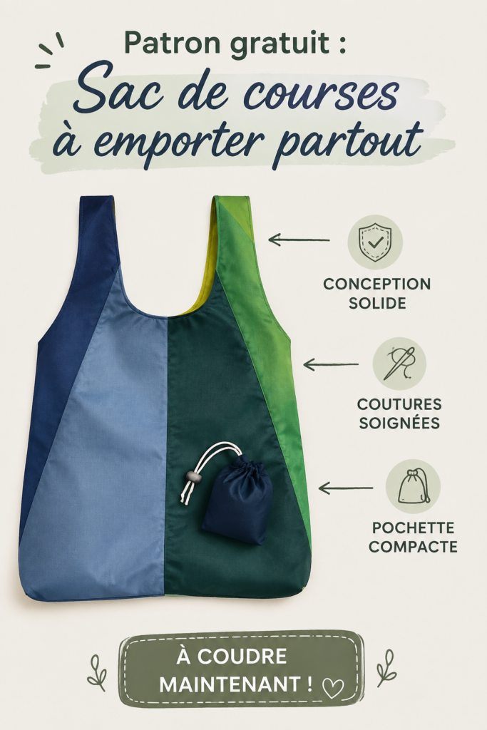Un tote bag fait maison illustrant la couture pratique et durable