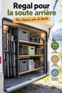 Garage bien organisé avec des étagères et des accessoires de rangement pratiques.