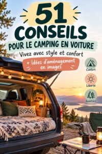 Camping confortable en voiture avec des accessoires pratiques et un agencement cosy