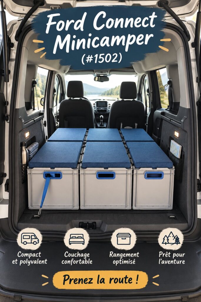 Ford Connect Minicamper garé en pleine nature, prêt pour l'aventure