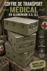 Mallette en aluminium élégante sur un bureau bien organisé.