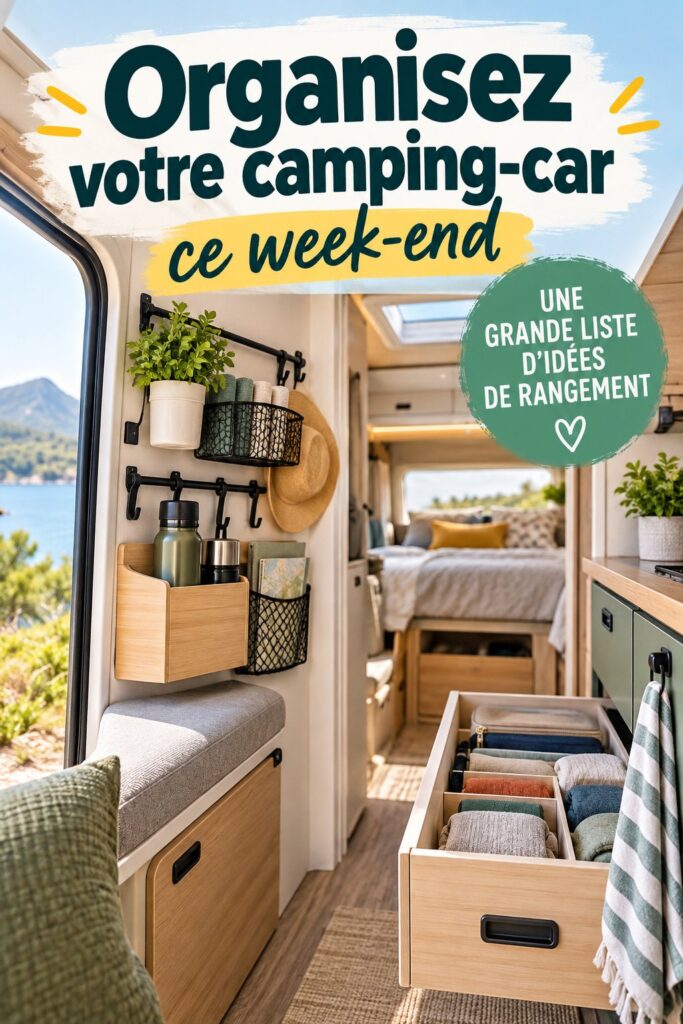 Camping-car bien organisé avec plusieurs rangements pratiques