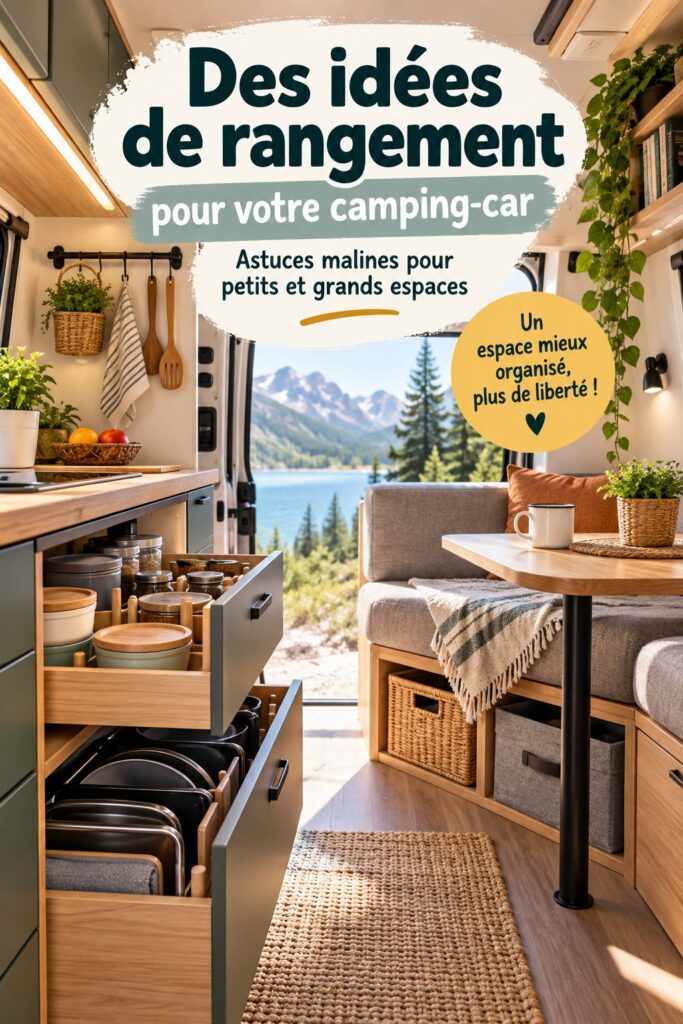Un camping-car bien organisé avec des rangements pratiques visibles