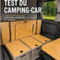 Vue intérieure d'un VW T6 bien rangé avec des accessoires de rangement.