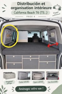 Intérieur d'un California Beach T6 optimisé pour le rangement