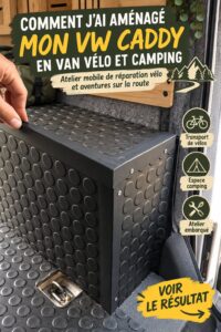 VW Caddy aménagé en van à vélo avec équipements bien rangés