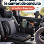 Intérieur d'une voiture bien organisé avec des accessoires pratiques pour améliorer le confort de conduite.