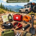 Femme préparant son véhicule pour un road trip avec des accessoires de rangement. Accessoires de voyage pratiques pour une sortie en nature.