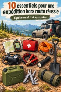 Femme préparant son véhicule pour un road trip avec des accessoires de rangement. Accessoires de voyage pratiques pour une sortie en nature.