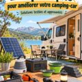 Un camping-car bien équipé avec des accessoires de rangement et de cuisine pratiques.