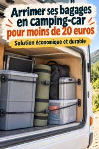 Femme arrangeant ses bagages dans un camping-car avec des solutions IKEA pour l'organisation.