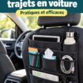femme souriante dans une voiture bien organisée avec des accessoires pratique