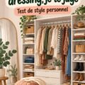 Dressing élégant avec des vêtements soigneusement organisés et des accessoires de rangement