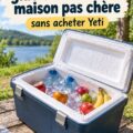 Glacière isotherme maison, construite en matériaux simples et économiques, sur un fond de nature