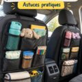 Intérieur d'une voiture familiale bien organisé avec des rangements pratiques.