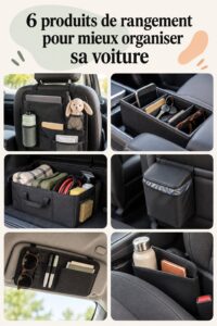 Aperçu d'une voiture bien organisée avec des accessoires de rangement