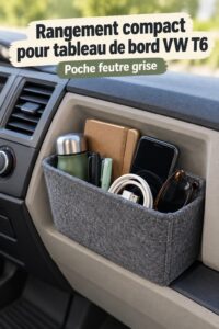 Rangement compact et organisé du tableau de bord d'une VW T6