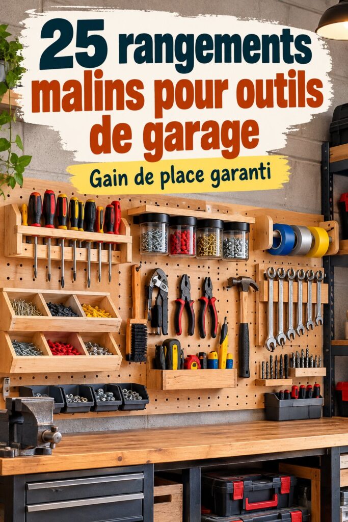 Rangement organisé d'outils dans un garage bien aménagé